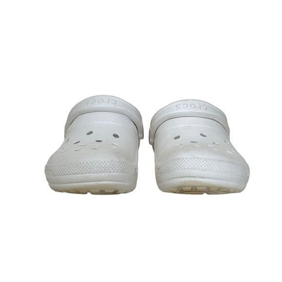 CROCS Shoes Crocs Unisex Womens 9 Mens 7 White Fur Line Clogs